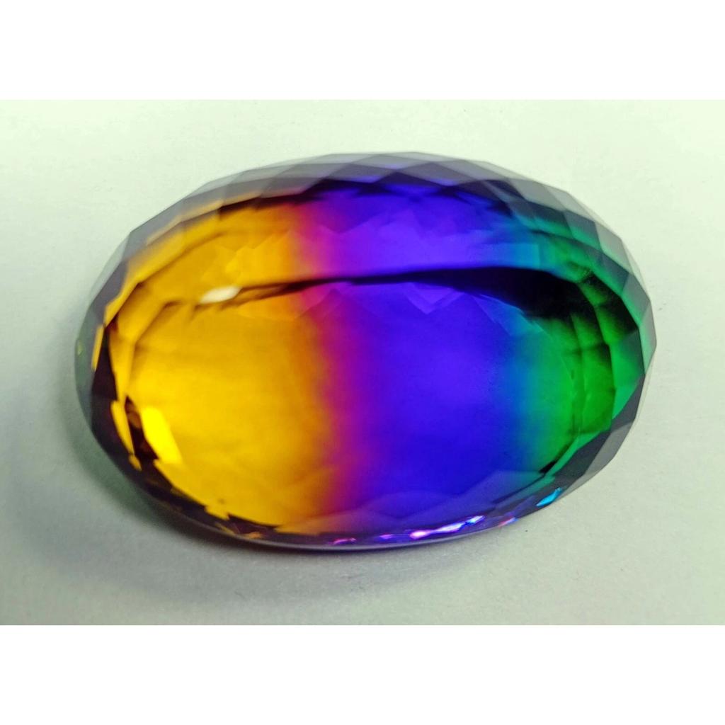 Natural Bi-Color Ametrine 72-73 Ct Oval Cut Certified Fabulous Loose Gemstone