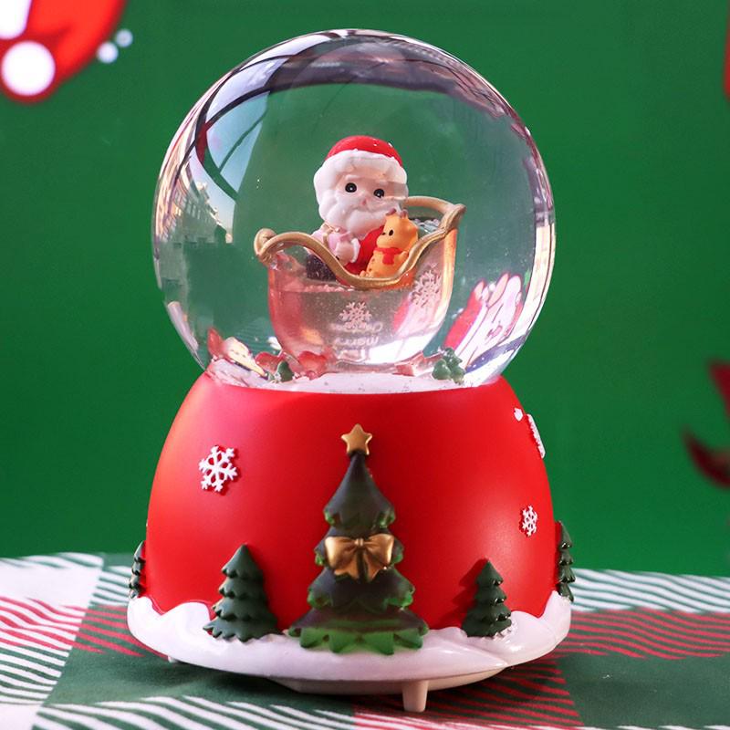 Children's Christmas Decorations: Crystal Ball Music Box Ornament for Tabletop