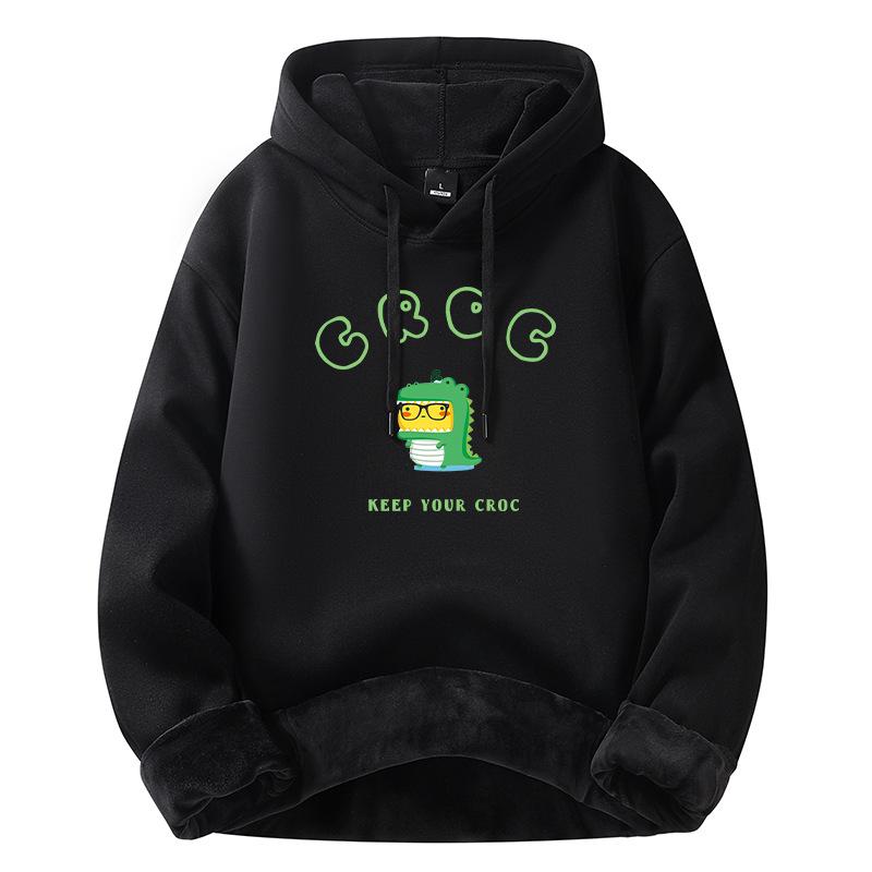 Модная мужская толстовка с капюшоном, свободная баска, мультяшный принт, новинка, осенне-зимние мужские толстовки, топы M: Recommended 80-55kg