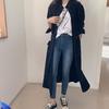 Spring Autumn Women's Single Breasted Shirt Dresses Sashes Stand Collar Korean Casual Straight Dress Female