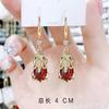925 Sterling Silver Real Ruby Drop Earring Women 14k Gold Filled Aros Mujer Oreja Silver 925 Red Ruby Jewelry Earring Orecchini