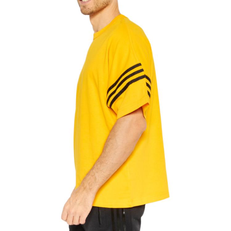 adidas Originals Adicolor Neuclassics Solid Color Crew Neck Short Sleeve T-Shirt Men Tops Gold HM1877