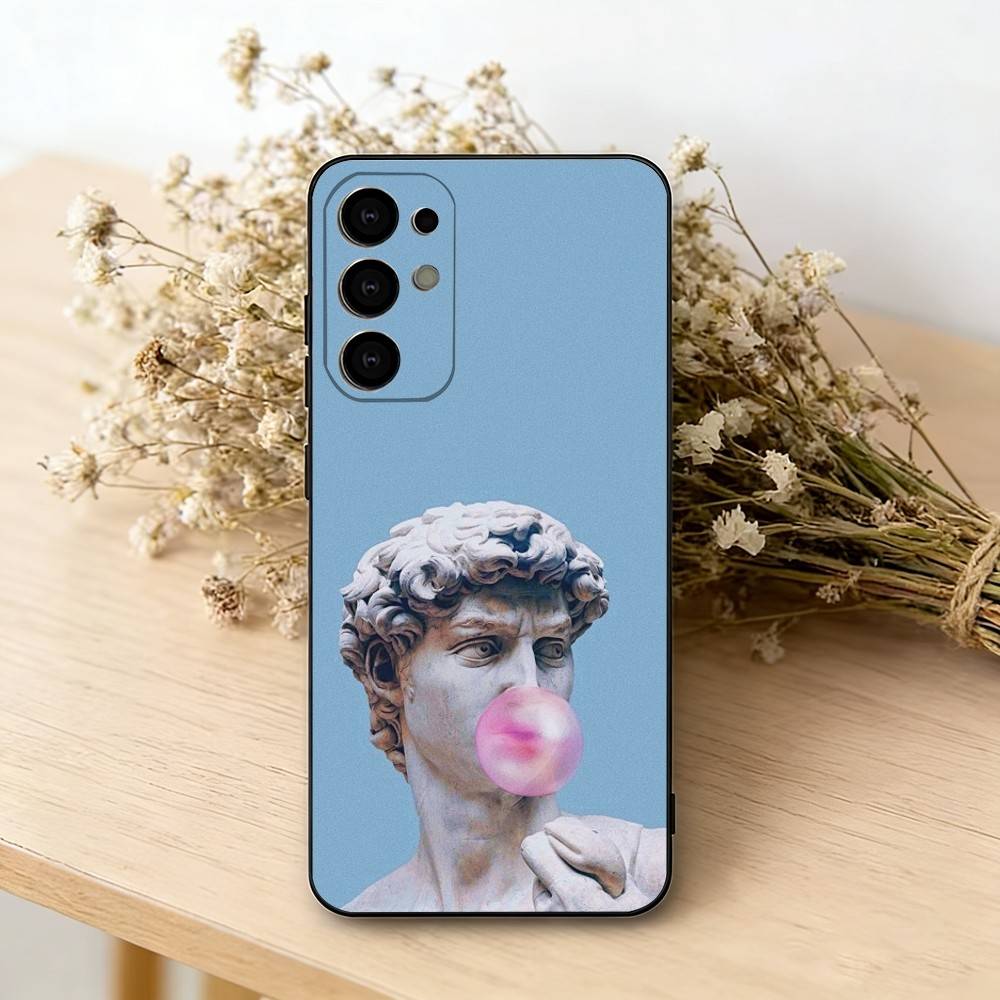 Aesthetic Funny David Mona Lisa-a Phone Case For Samsung S25,S24,S21,S22,S23,S30,Ultra,S20,Plus,Fe,Soft Silicone Black Cover