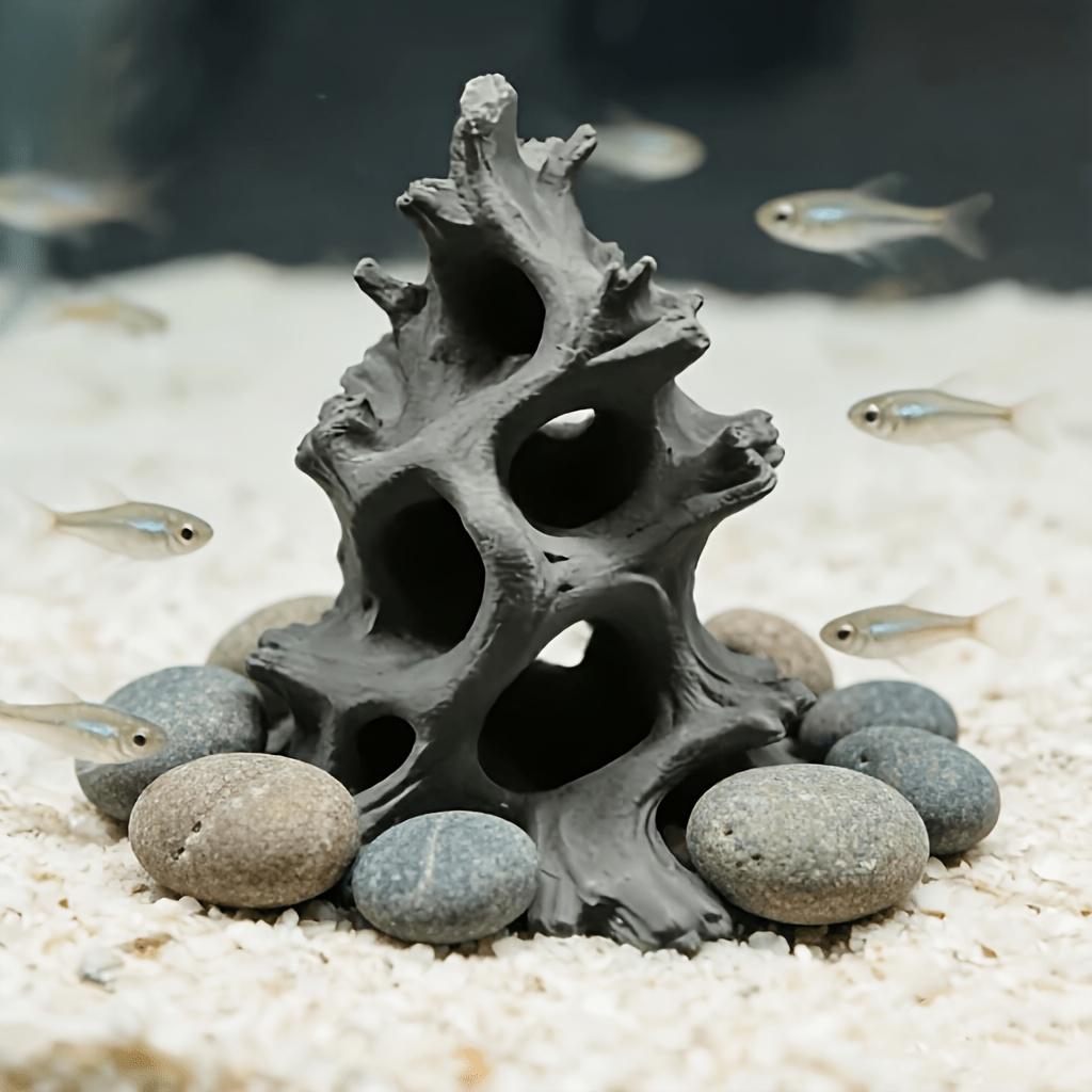Mehrloch-Treibholz-Aquarium-Dekoration 3D-Druck Treibholz Fischhöhle Aquarium Dekoration Fischversteck zur Zucht Versteckhöhle Dekor