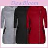 Elegante Giacca con Cappuccio e Zip da Donna Autunno Inverno con Manica Lunga per Tutte le Occasioni