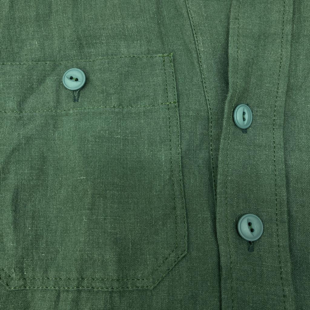 BLUEBIRD BOULEVARD Green Linen 100% Long Shirt Dress dress M greenUsed