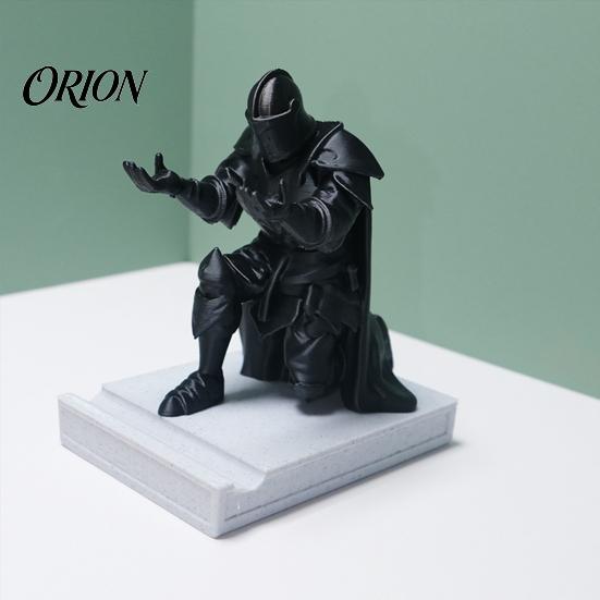Mystery Style Desk Accessory 3D Printed Knight Pen Holder, Kneeling Stand, Exquisite Premium Quality Display Stand Sculpted Statue, Creative Organizer