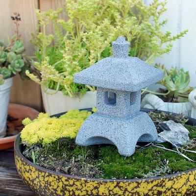 Japanese Lantern Pagoda Statues LED Lights Zen Garden Accessories for Home Mini Meditation Fish Tank Yard Aquarium Bonsai Decor