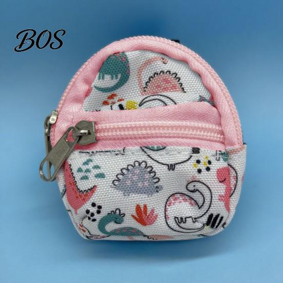 Keychain Accessory Mini Backpack Coin Purse, Scratch Resistant Zippered Compartment Bag, Waterproof Oxford Cloth Earphone Case Holder
