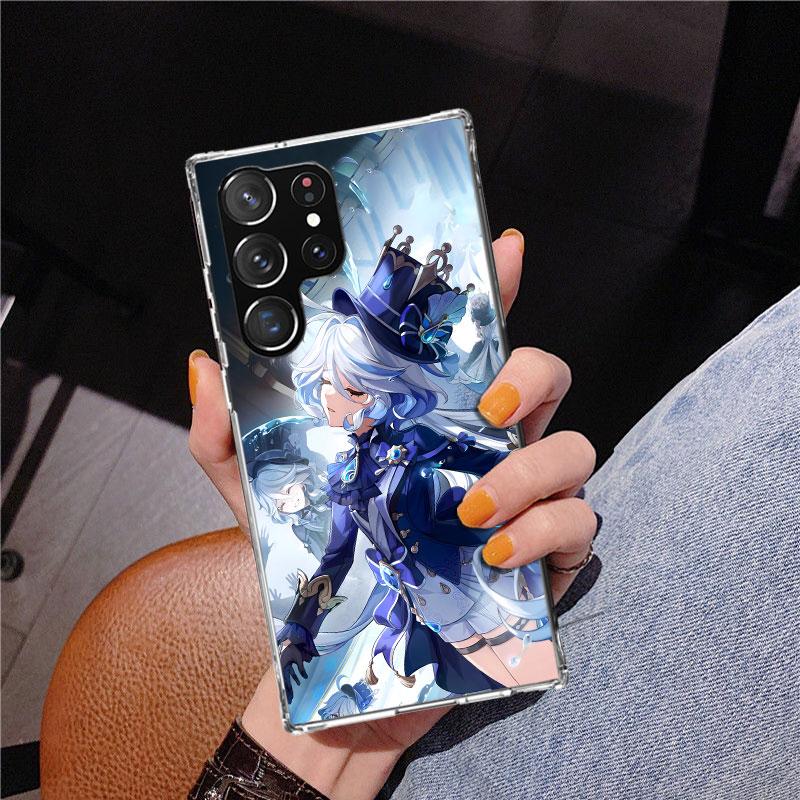 Cute Furina Genshin Impact Phnoe Case for Samsung Galaxy S26 S25 Edge S23 S24 Ultra S22 Plus S21 S20 FE Unique Cover Soft Coque
