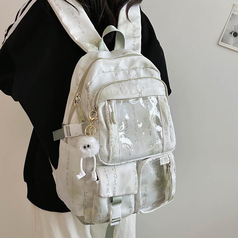 Transparent Schoolbag, Large-capacity Backpack for Girls, High School Students, Casual Computer Backpack