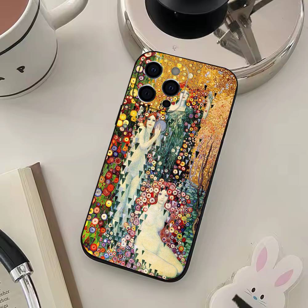 G-Gustav K-Klimt The Kiss Painting Phone Case Silicone Soft For IPhone 17 16 15 14 13 12 11 XS Plus Pro Max Plus