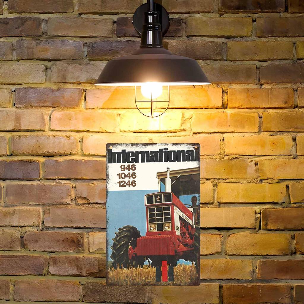 Country Lane with an Antique Farm Truck Rolling By Vintage Metal Wall Sign Decor Poster Frames Garage Living Room