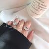 S925 Trendy Sterling Silver Adjustable Ring With Eyecatching Geometric Agate Pattern