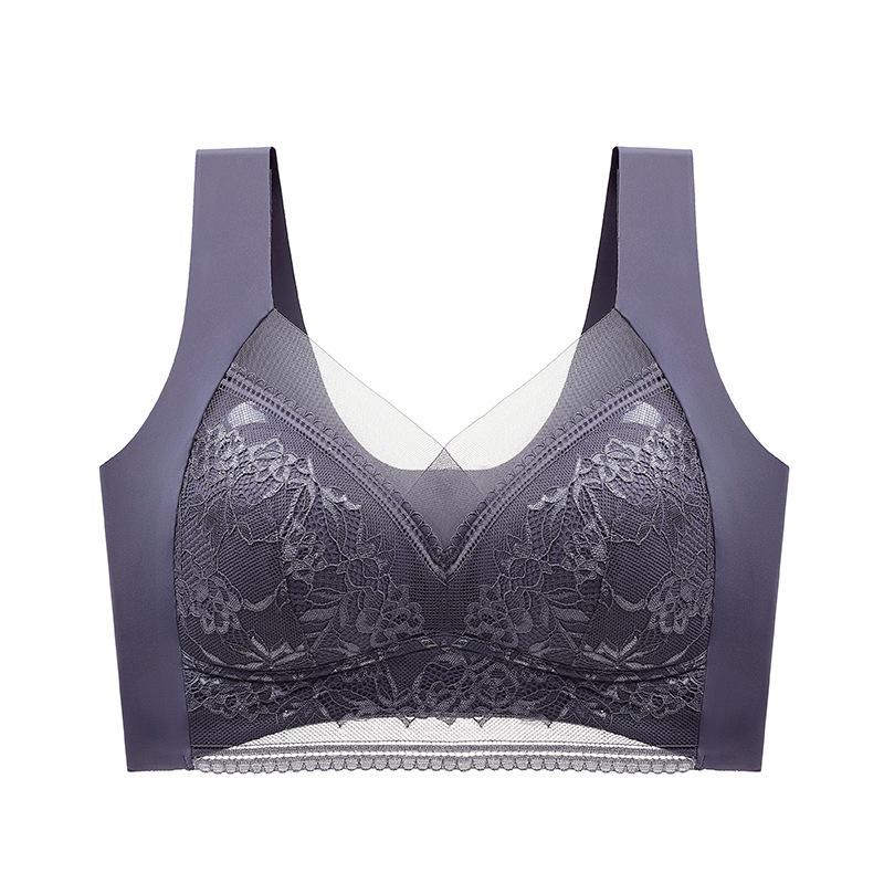 Reggiseni da donna Intimo senza fili Bralette da notte Reggiseno monopezzo in tinta unita Leggero e sottile senza ferretto Comodo gilet senza cuciture in pizzo
