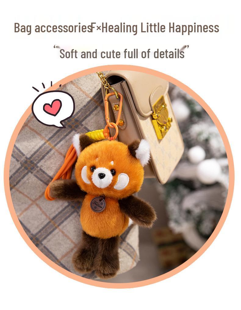 Multicolor Animal Plush Toy Charm: Panda, Sloth, Kitten, Duck, Pig, Raccoon - Small Pendant Bag Accessory