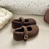 Winter Design Fur Women Mary Jane Shoes Concise Soft Sole Outdoor Shoes Ladies Comfort Warm Cotton Flats Shoes