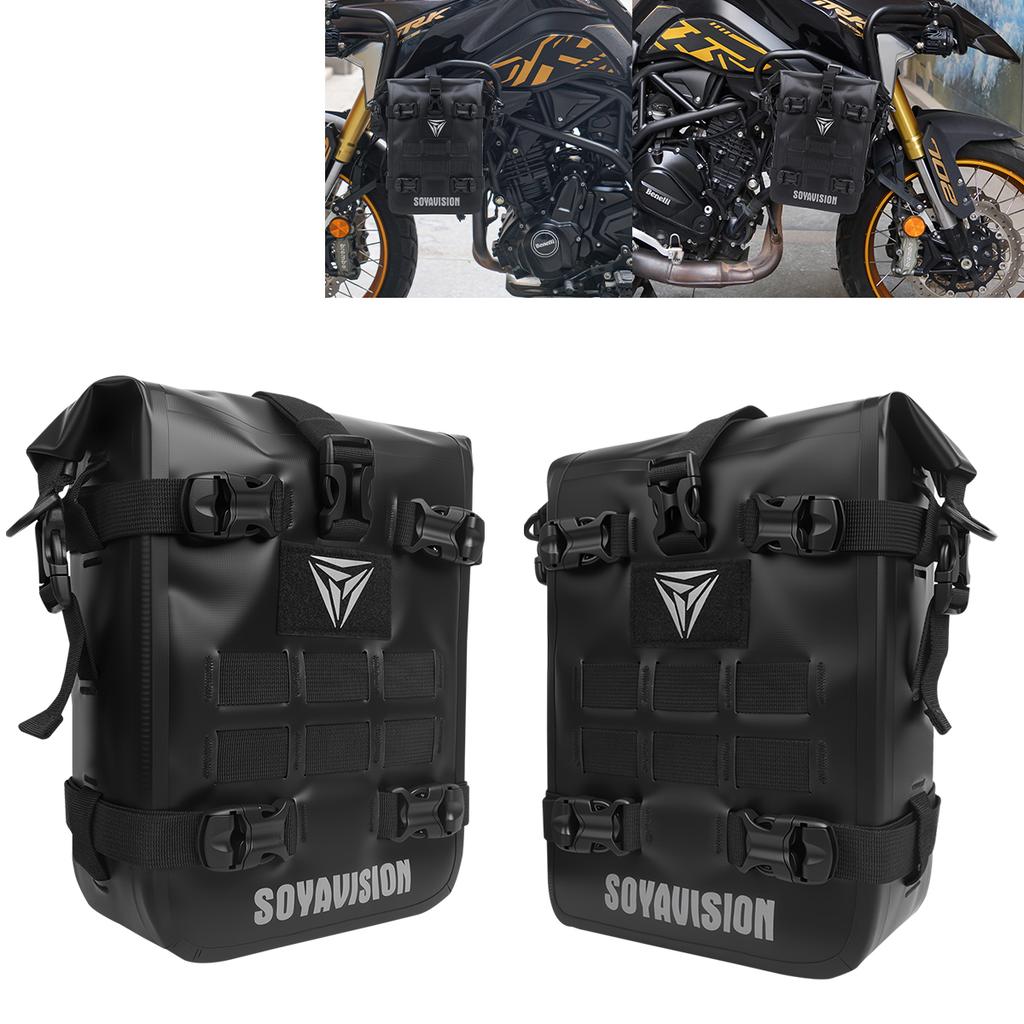Reflective Motorcycle Dry Bag Bumper Crash Bar Bags 7L-9L/11L-13L Motorcycle Sissy Bar Back Seat Saddle Rack Side Tool Bag Pack