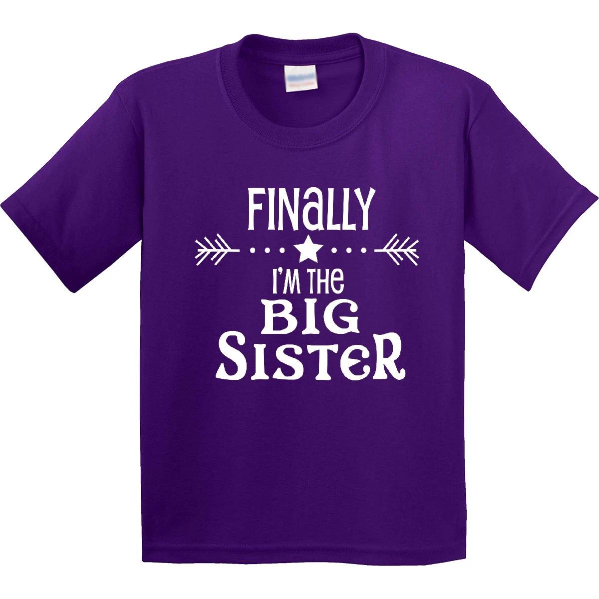 Inktastic Finally I m The Big Sister Youth kids boys T-Shirt Siblings Brother Family Fun 130