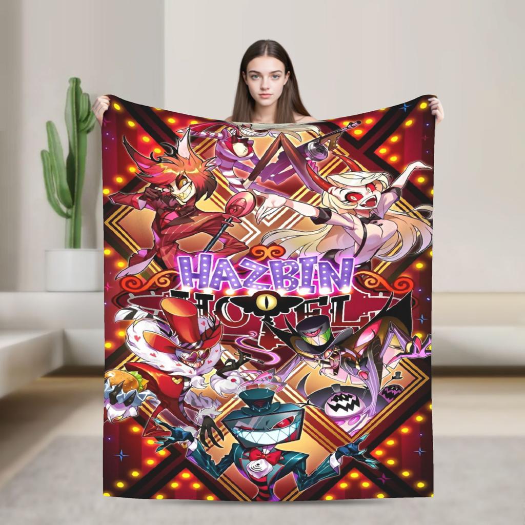 Hazbins Hotels Anime Blankets Quality Soft Warm  Bedding Throws Winter Decorative Living Room Print Bedspread
