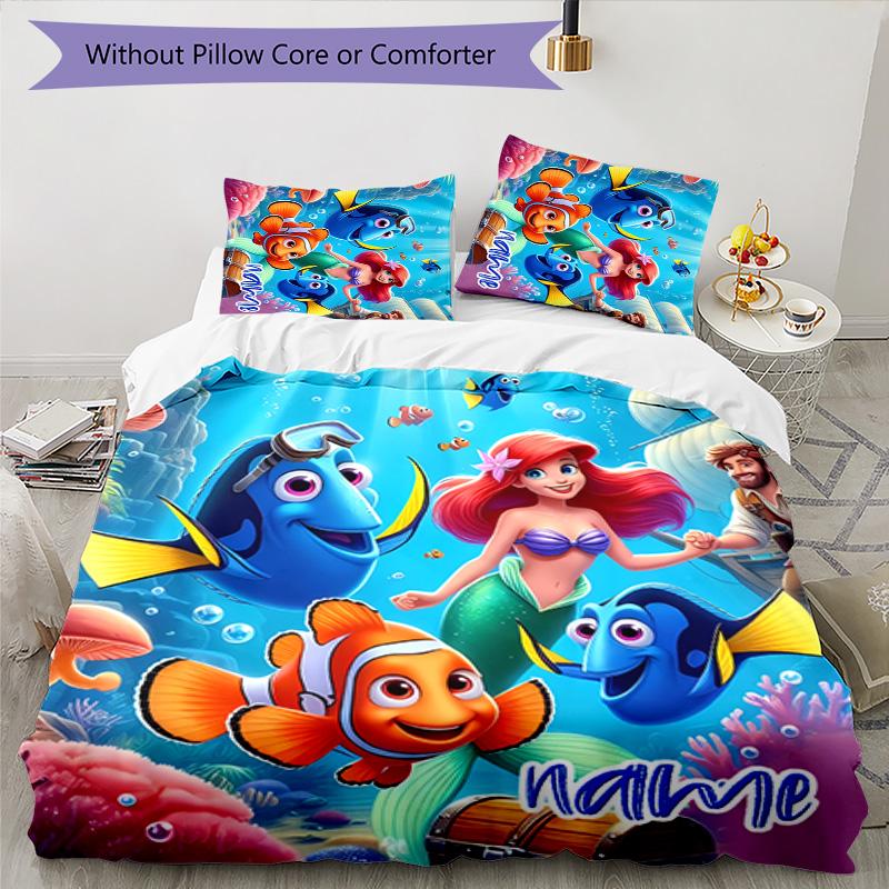3pcs Princess9 Cover Set - Personalized Name, HD Printed Bedding with 1 Cover and 2 Pillowcases - Perfect for Home Decor, Easy Care