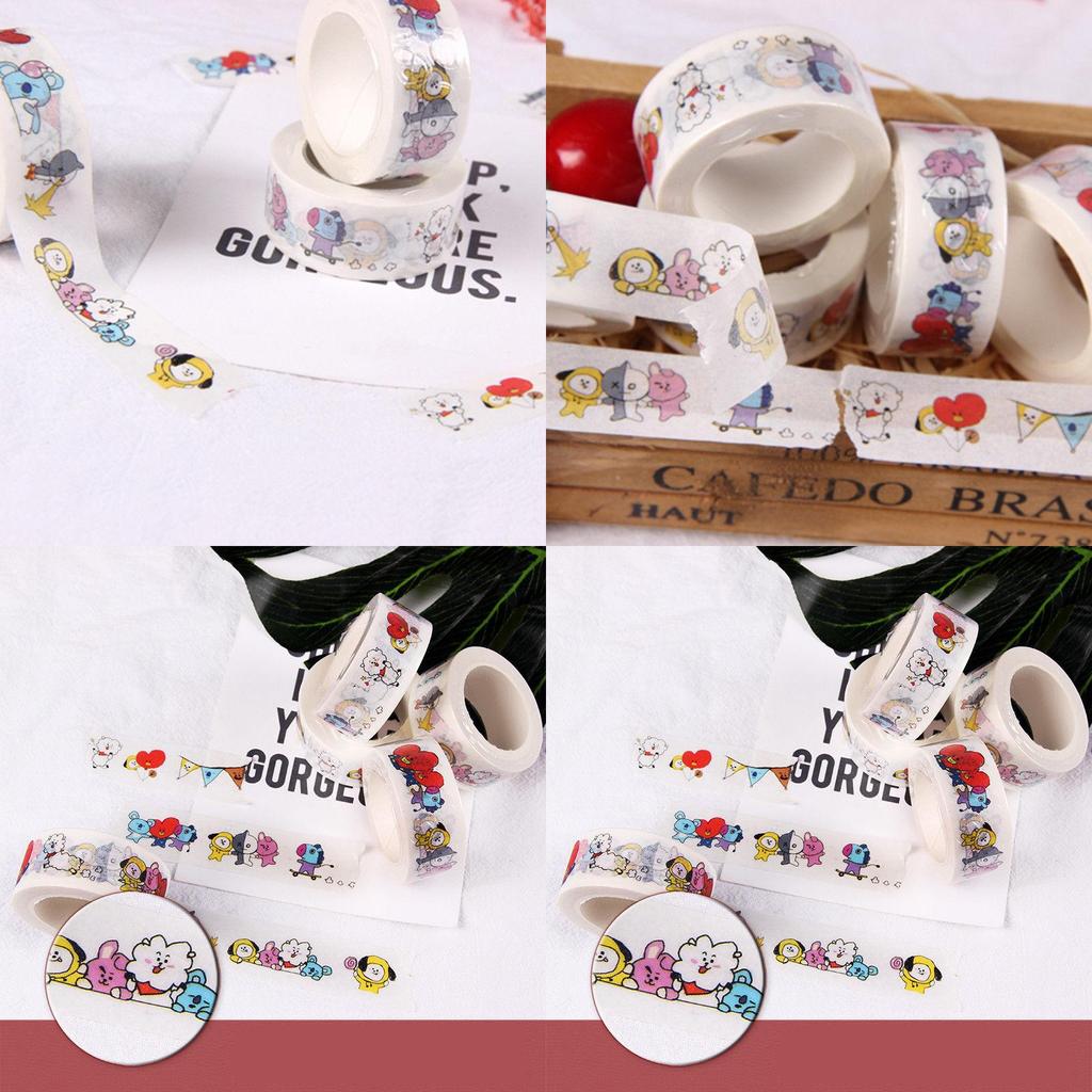 Washi tape Kpop Bts Paper maksing Cute Diy scrapbook stickers Rj Tata Cooky