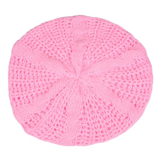 Women Fall Winter Hat Knitted Bonnet Solid Color Elastic Twisted Texture Keep