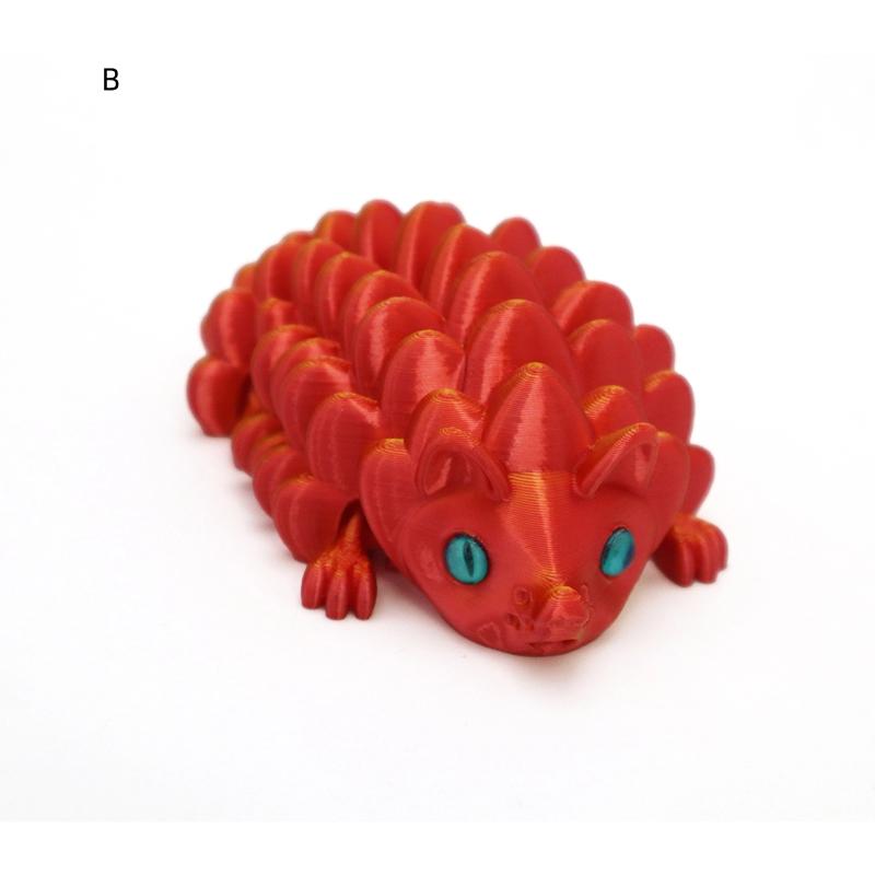 3D Printed Movable Hedgehog Figurine Simulation Snake Office Desktop Ornament 3D Printing Toys Christmas Gift