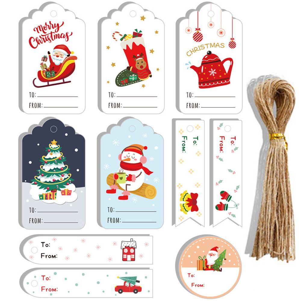 Wrapping Supplies Santa Claus Kraft Paper Gift Wrapping Christmas Tag Christmas Labels Hang Tags
