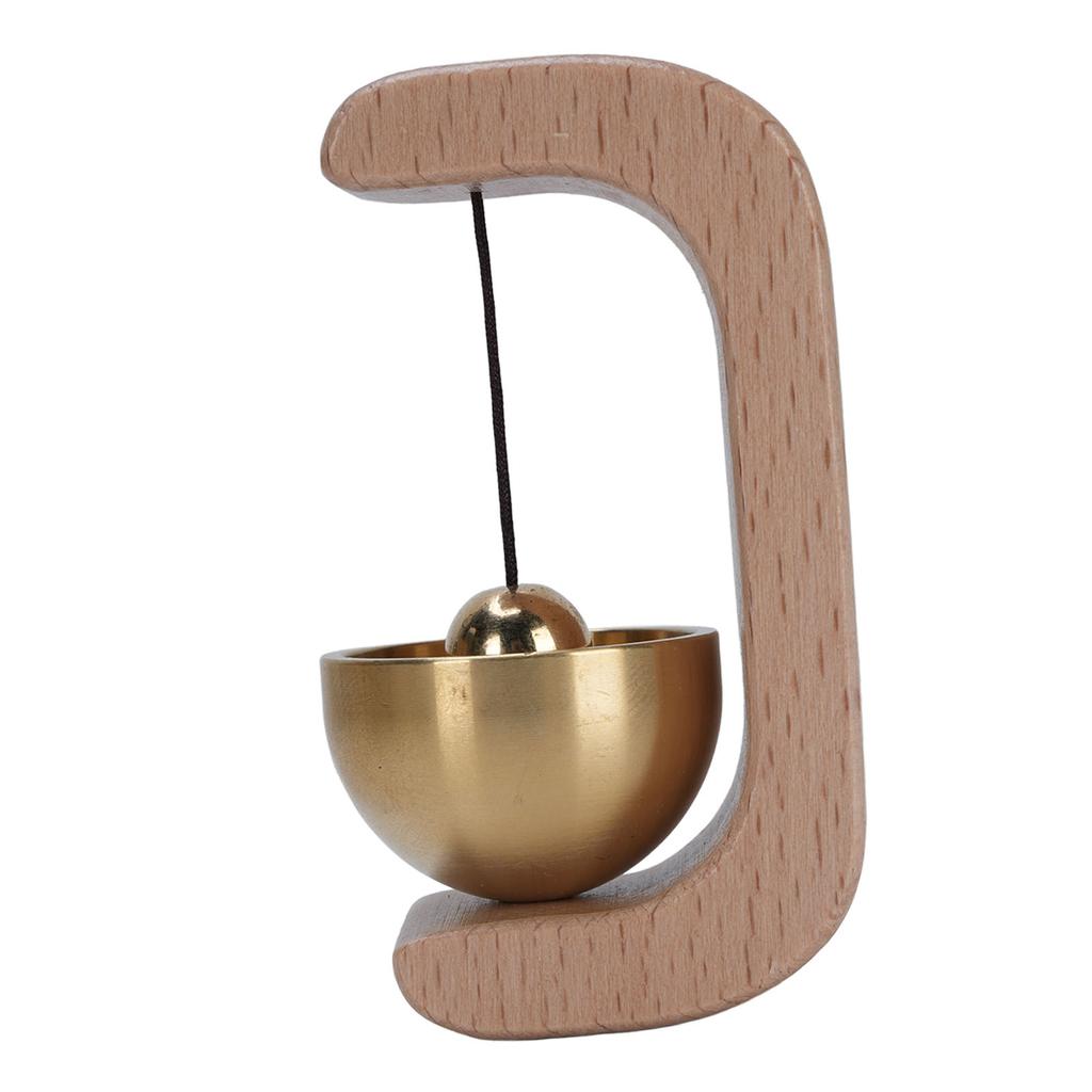 Shopkeepers Bell Wood Brass Hanging Door Bell for Entry Door Restaurant Shop Home Refrigerator Pet