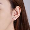 Moissanite 925 Silver Stud Earrings 0.06 CT Round Cut 14K White Gold Plated