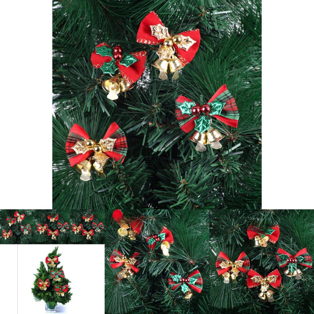 Charmant Ensemble Miniature de Cloches à Nœuds de Noël Pour Couronnes Élégantes et Décorations de Fêtes