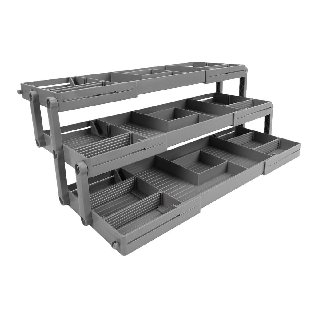 3 Tier Drawer  , Multi-Tier Foldable Storage Trays Expandable Plastic Desk   with Multiple Compartments for Makeup, Jewelry