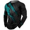 Vintage Tees Long Sleeved Black T Shirt Men 3d Print Shirts Claw Graphics T-Shirts Red Men'S Clothing Tops Casual Streetwear