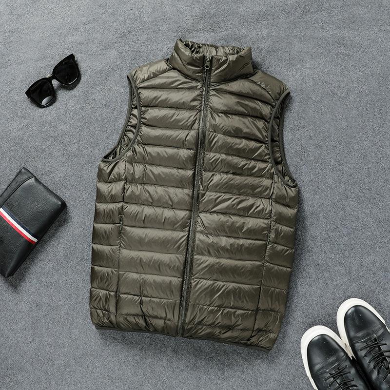 Men's High-End Lightweight Down Vest - Stand Collar, Short Style, Warm Inner Layer for Autumn and Winter
