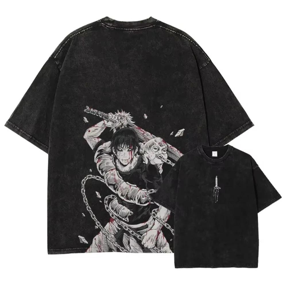 

New Arrival Mens Clothes Tee Shirt Homme Graphic T-Shirts Men Oversized Tshirt for Men Ropa Hombre Washed Japanese Anime Short Sleeved XXXL різнокольоровий
