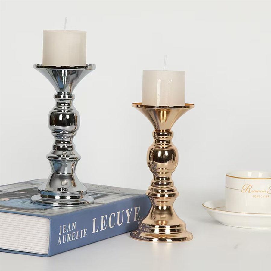 Golden Candle Holders Wedding Table Decorations Metal Stand Candlestick For Wedding Birthday Bar Party Xmas Home Decoration