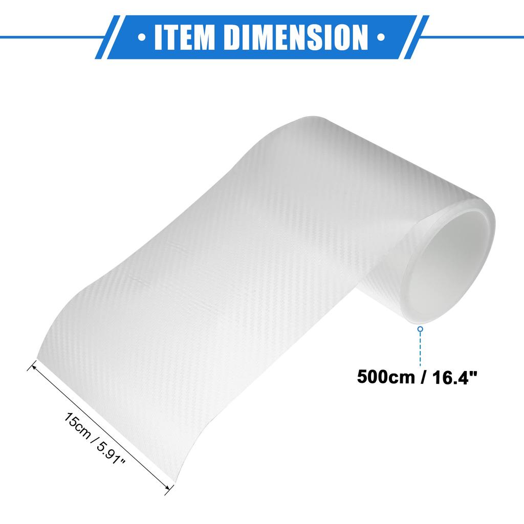 uxcell Ochranná fólie prahu dveří auta Vlákno uhlíkové univerzální pro akryl s nástrojem škrabkou Kryt, 500x15cm, Vzor, Nákladní automobily, SUV, Odolné proti poškrábání, Průhledné,