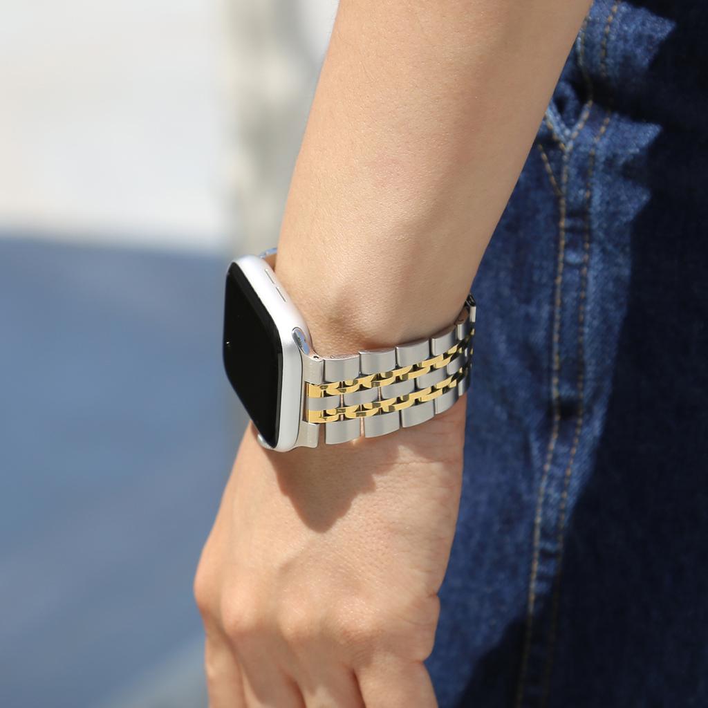 Egadeun Apple Watch Metal Strap Jubilee Band Silver & Gold