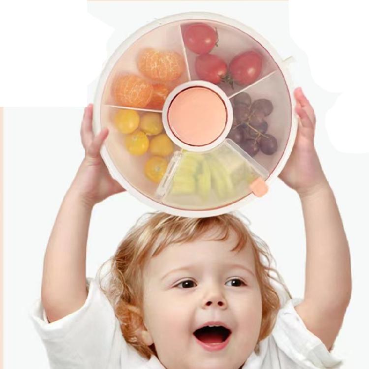 Snack Container with Multiple Compartments Compact Travel Snack Box for Kids Snacks Organizers Plate with Cover