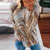 Damen Casual Fashion Print Langarm Rundhals Pullover T-Shirt Top