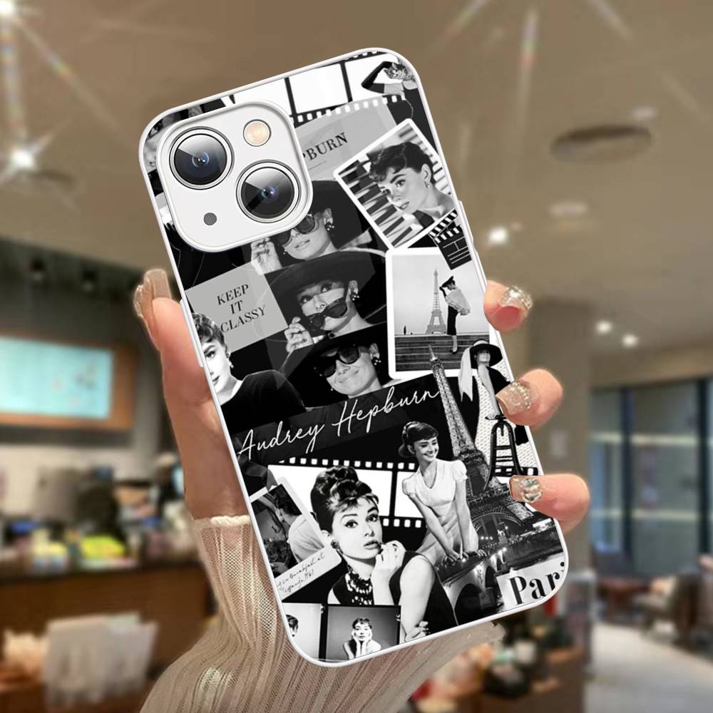 Actress A-Audrey H-Hepburn For IPhone 14 13 12 Mini 11 Pro XS Max X XR 14 Plus Tempered Glass Cover