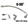 1/8 NPT Turbo Oil Feed Line AN4 Oil Return Line Kit Feed Line 30~500CM Stainless Steel Braided 0-90 Degree End Straight Hose