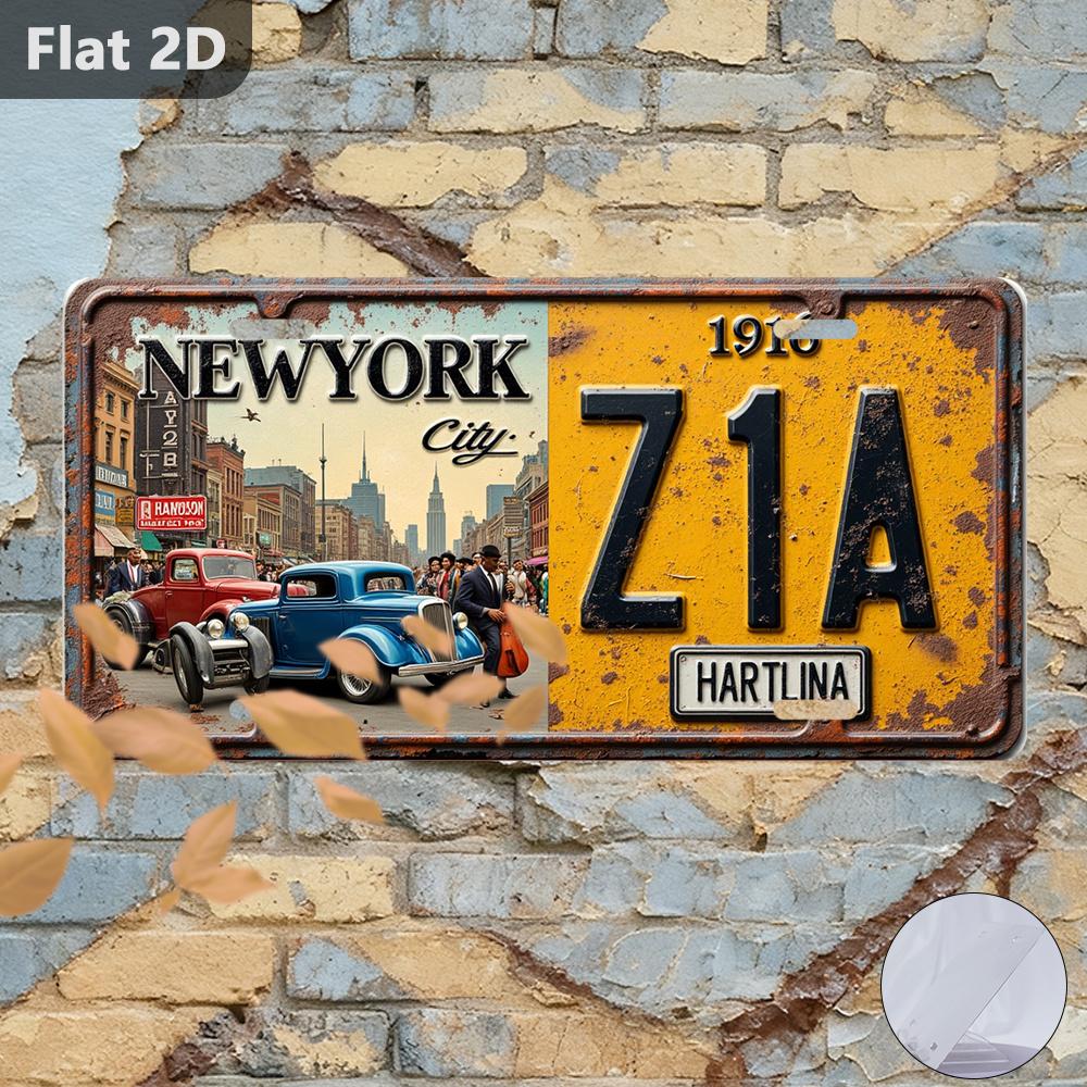 D Flat Printing Outdoor Signage And Wall Decor Single Piece Vintage Style CHICAGO City Coordinates Metal Sign (X