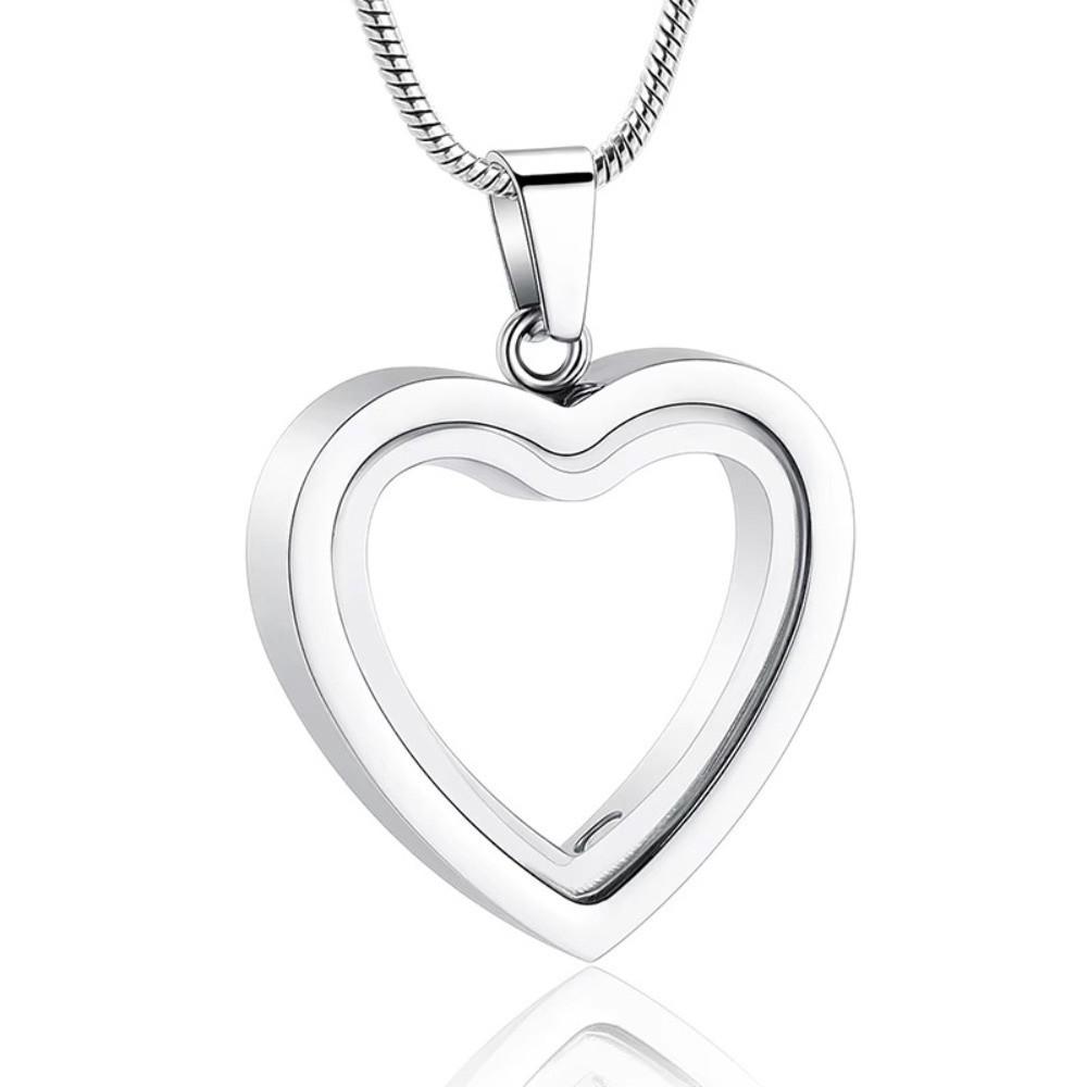 Stainless Steel Pet Memorial Lockets Love Heart Ashes Necklace Pendant Heart Pendant  Remembrance