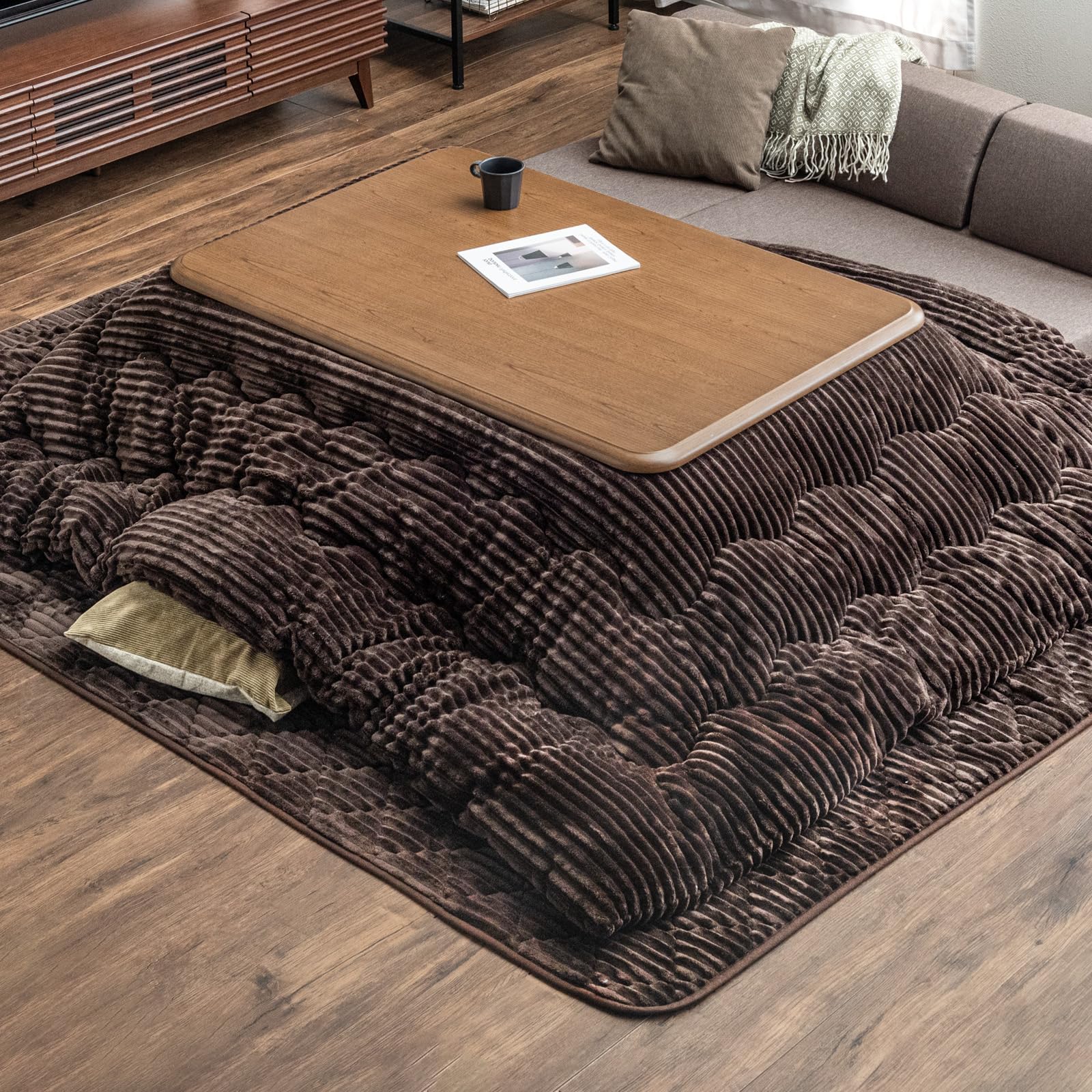 

Tansu no Gen Kotatsu Futon 2 Piece Set Rectangular Antibacterial Odor Resistant Volume Corduroy Fabric [Comforter + Mattress] 80100098(90637)