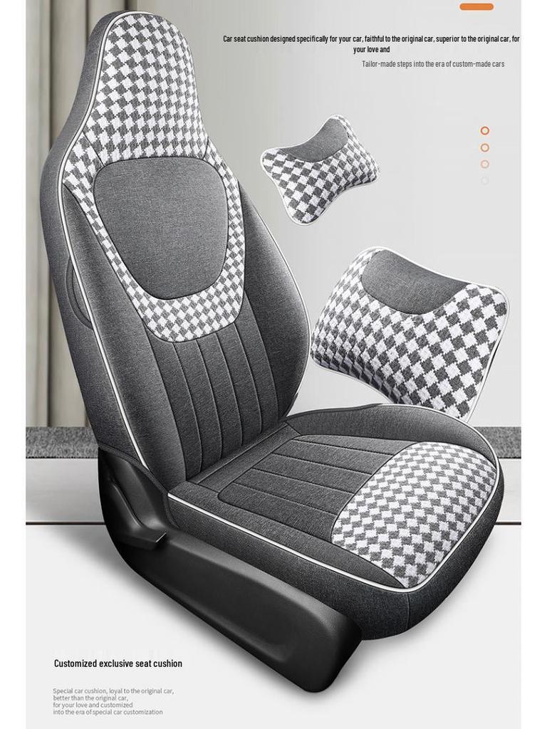 Wuling Hongguang Mini 3rd Gen Linen Car Seat Cushion - Universal Fit, All Seasons