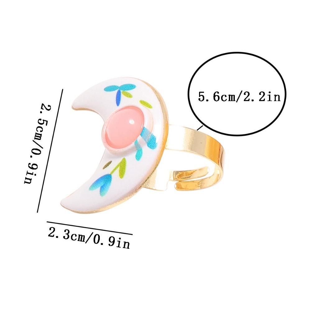Exquisite Craftsmanship Drip Oil Rings Colorful Design Heart Shaped Rings Banquet Occasion