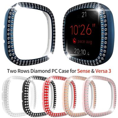 PC Diamond Case für Fitbit Sense Versa 3 Uhrenabdeckung Bling Schutzhülle Fitbit Versa3 Hard Bumper Zubehör