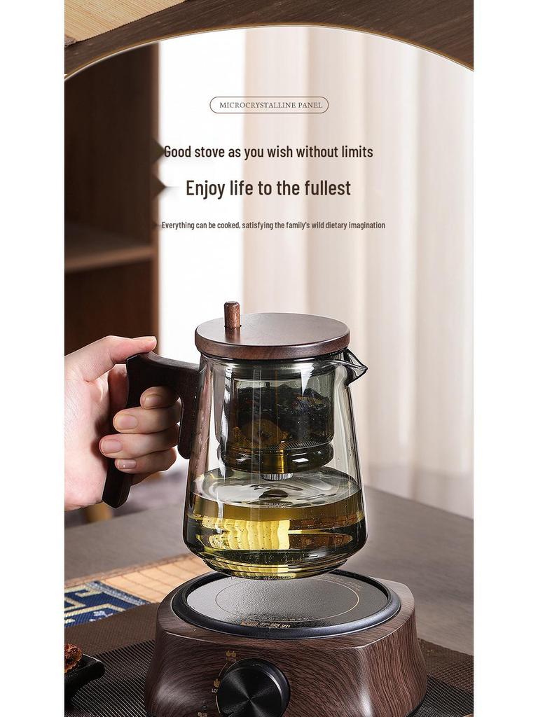 Electric Ceramic Glass Teapot Stove - Compact Heating Tea Set